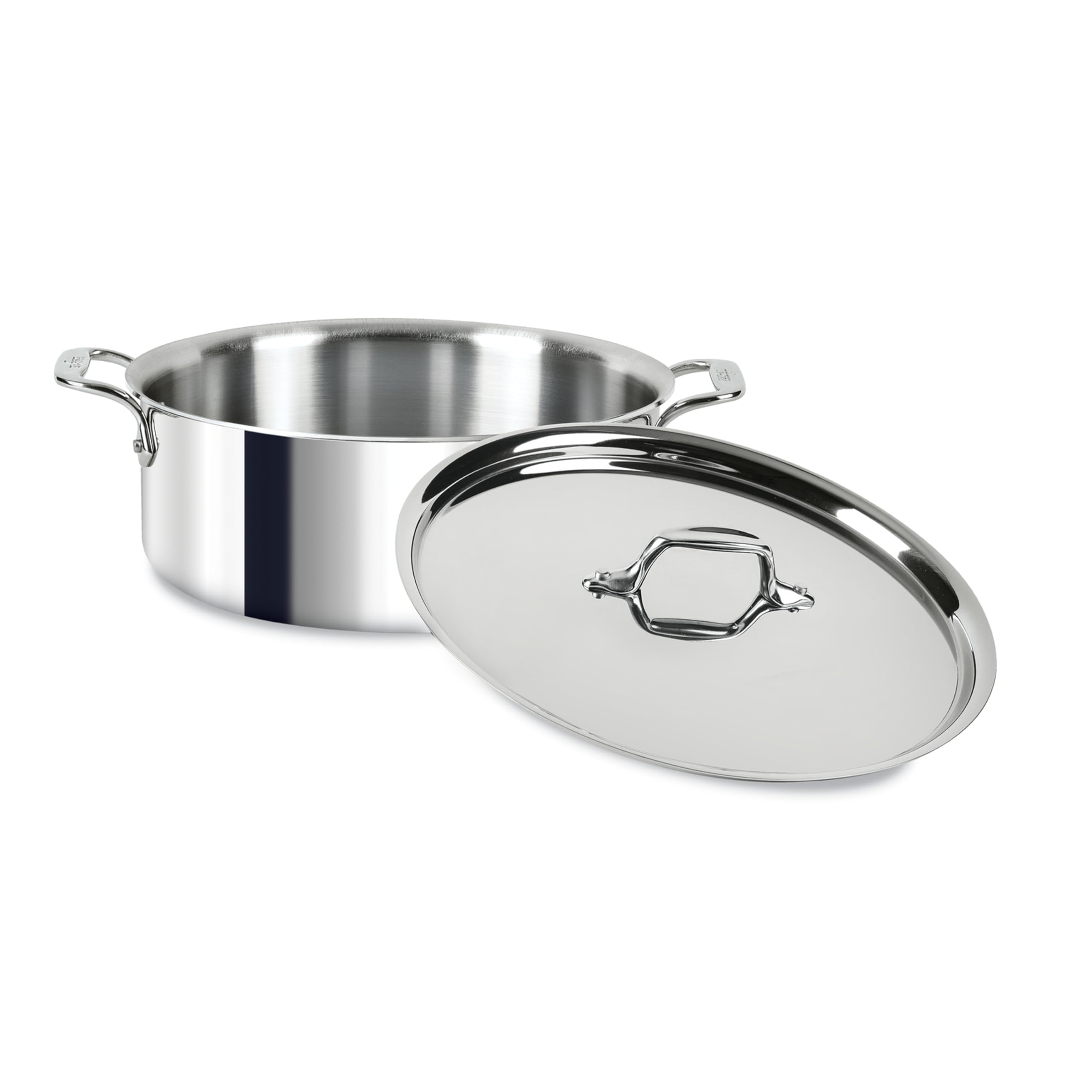 All-Clad D3 olla de 6 cuartos con acabado inoxidable de alta durabilidad.