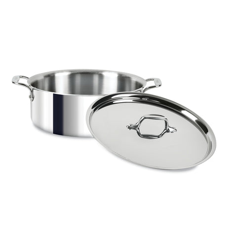All-Clad D3 olla de 6 cuartos con acabado inoxidable de alta durabilidad.