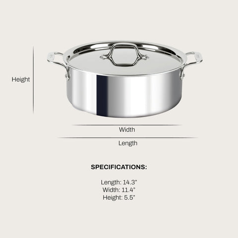 All-Clad D3 olla de 6 cuartos con construcción triple capa para cocción estable.