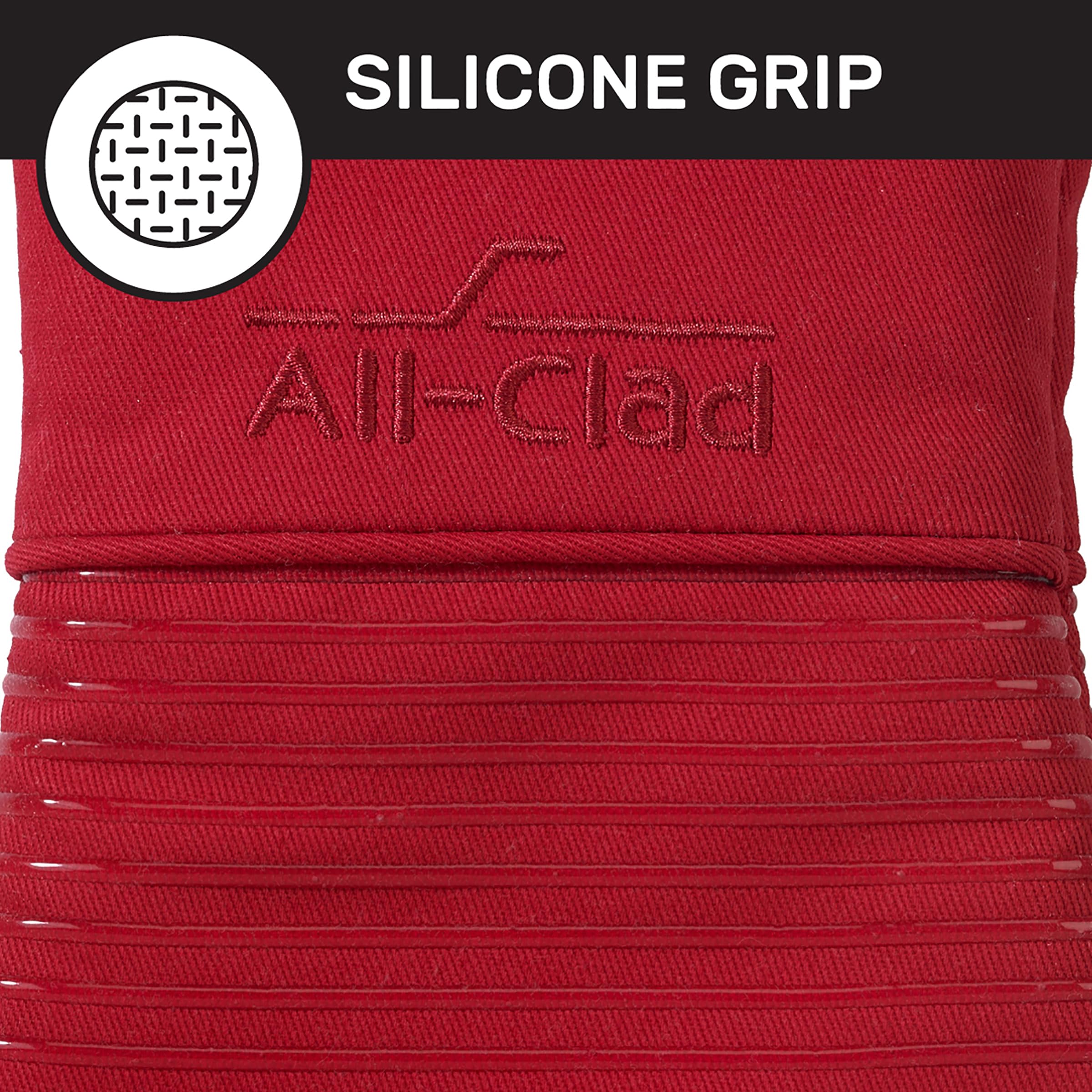 All-Clad manoplas silicona ajuste firme y flexible para utensilios.