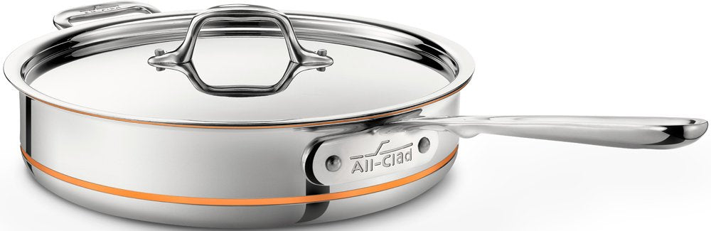 Sartén All-Clad con núcleo de cobre, superficie brillante para dorar de forma uniforme