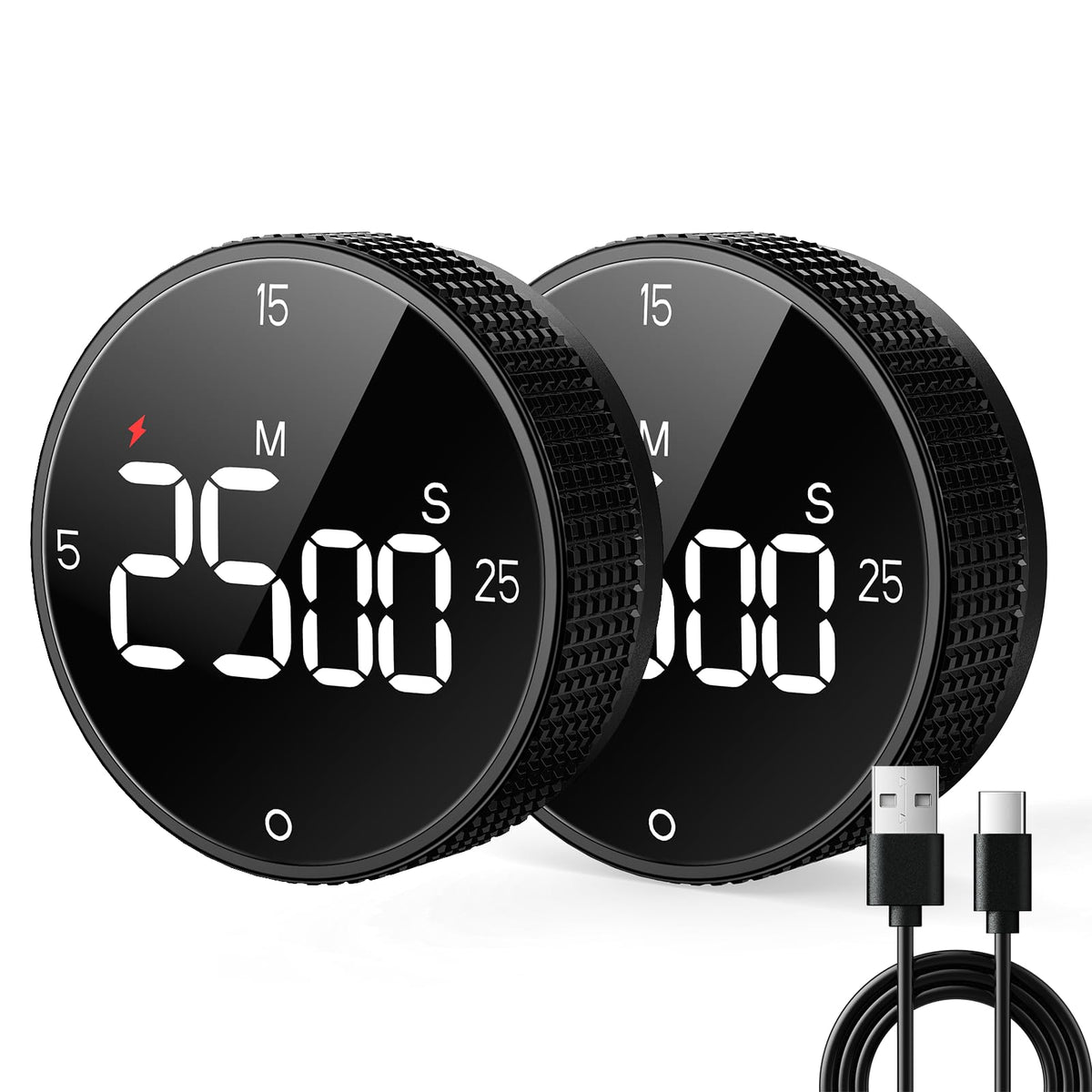 Allbean temporizador de cocina magnético con batería recargable, ideal para uso manos libres