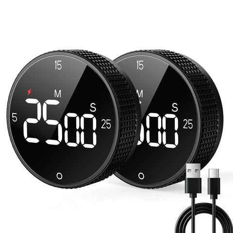 Allbean temporizador de cocina magnético con batería recargable, ideal para uso manos libres