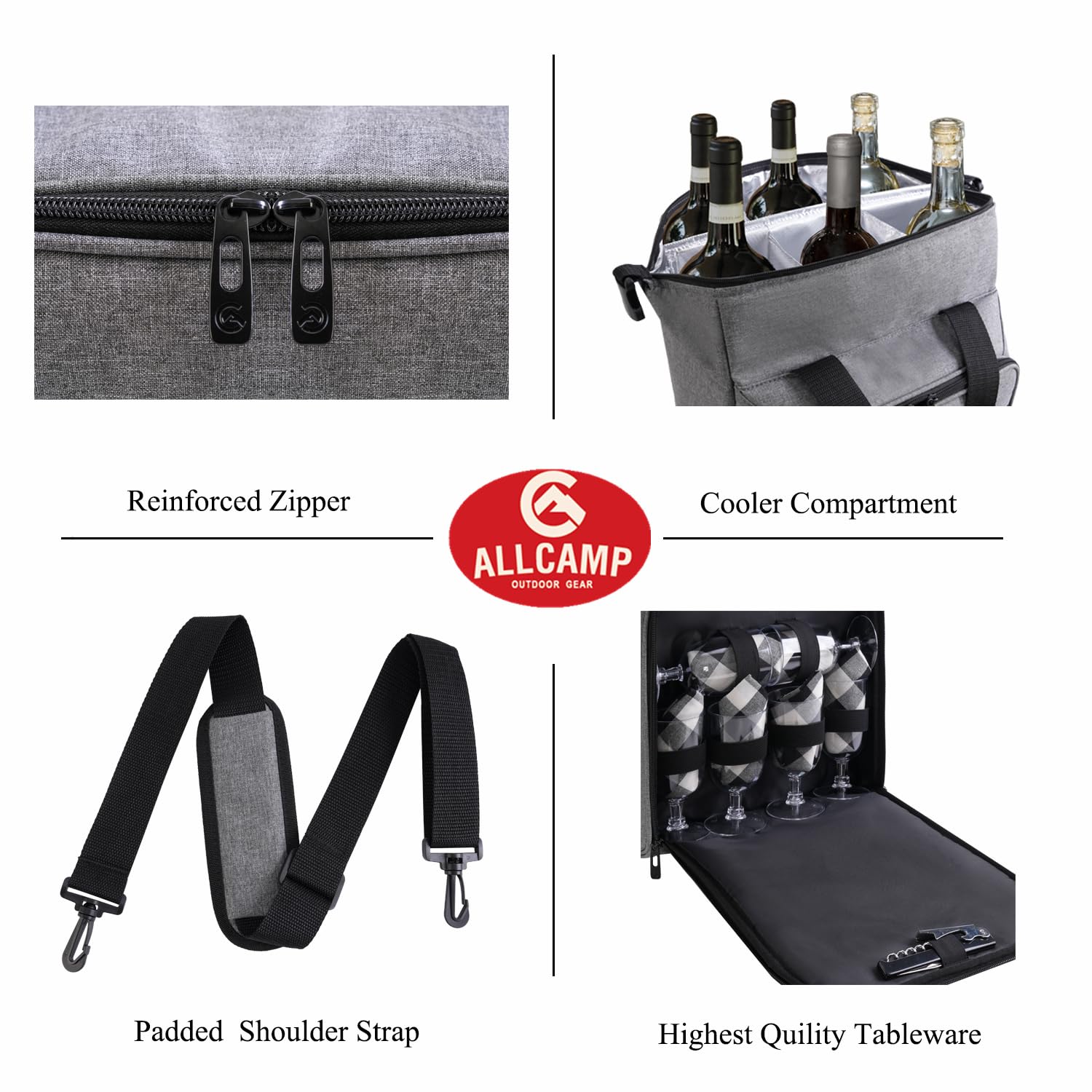 ALLCAMP dimensiones externas bolsa portátil para coche o maletero