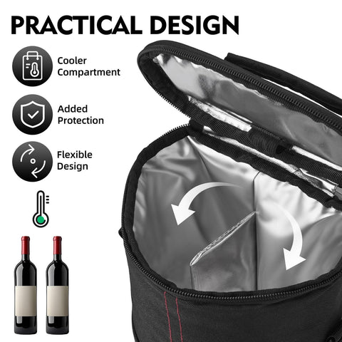 ALLCAMP diseño negro elegante con asa ajustable para transportar.