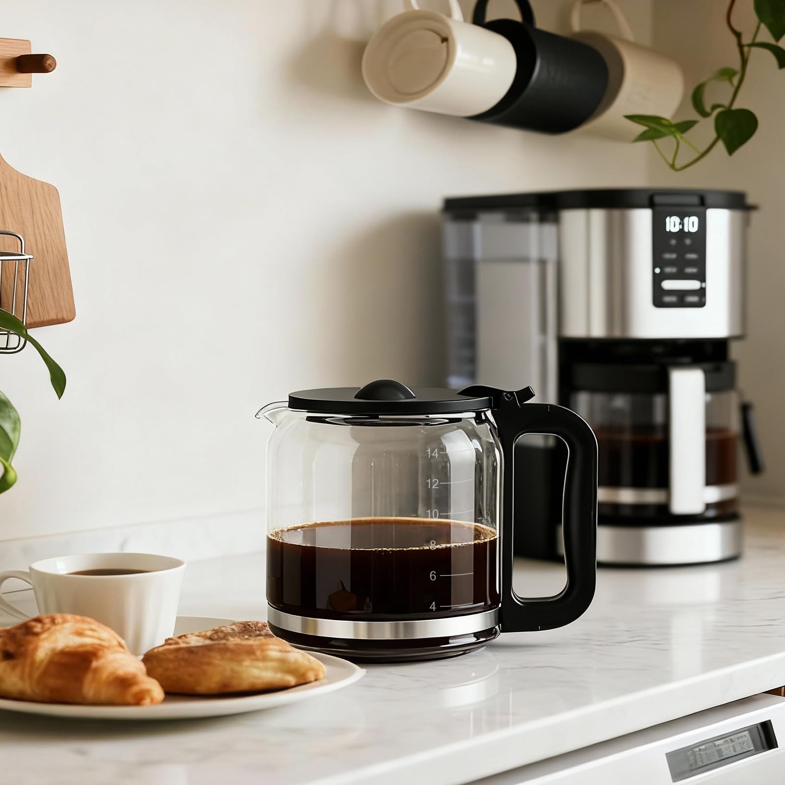 ALLCUP dimensiones aptas para 14 tazas, compatible con varias cafeteras.