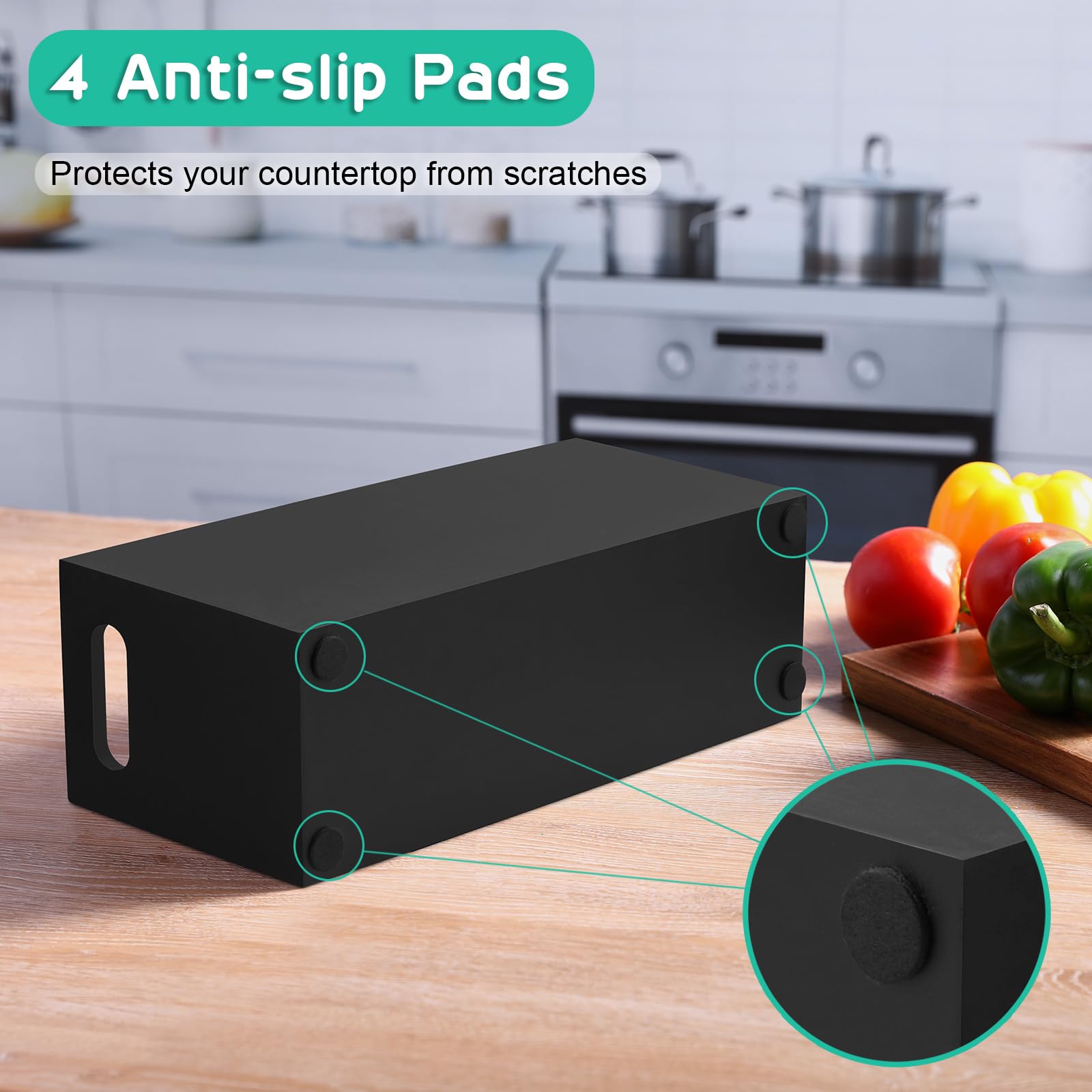 ALELION organizador de utensilios de madera de pino resistente para cocina