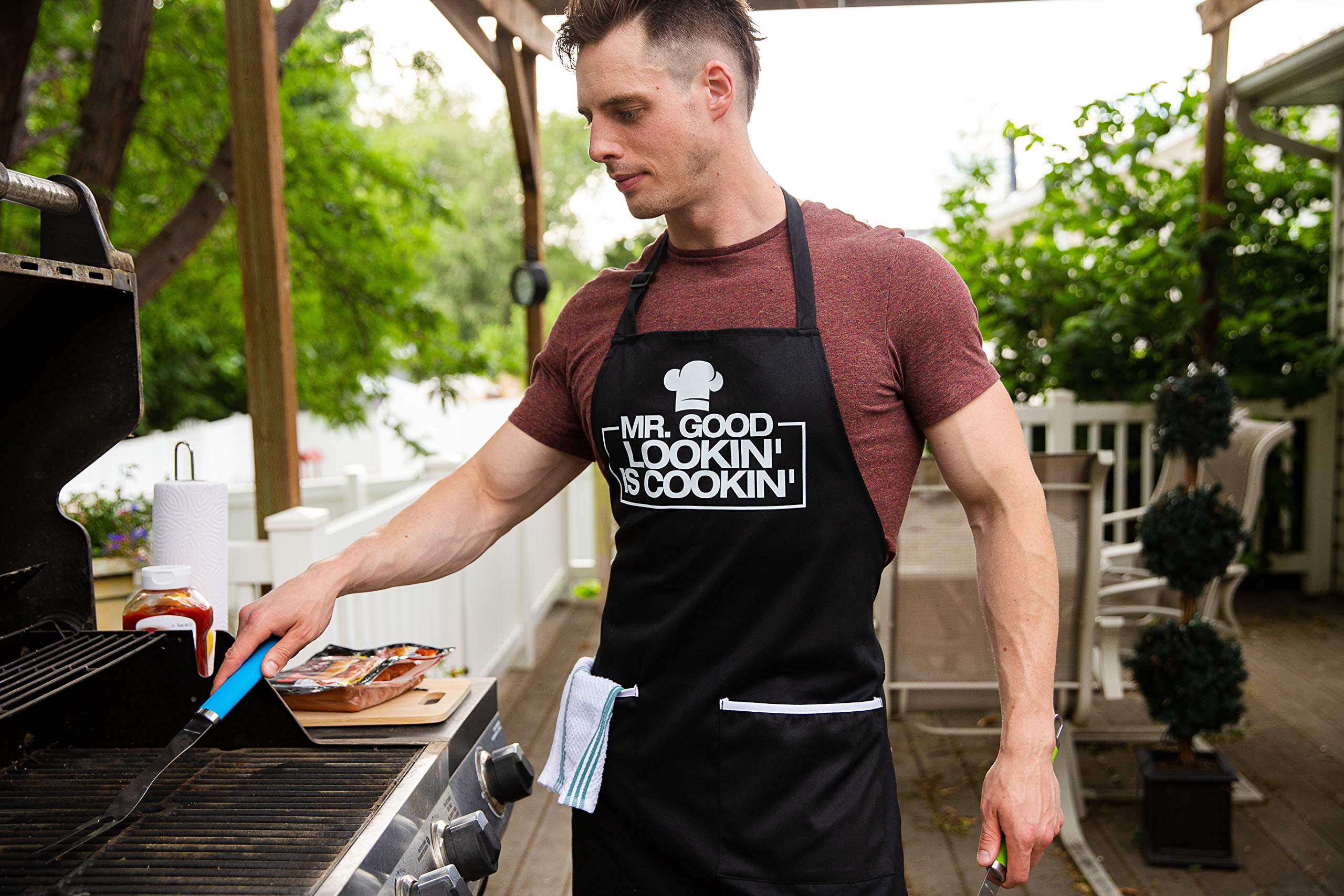 Delantal ALLER HOME&KITCHEN con diseño divertido para hombres.