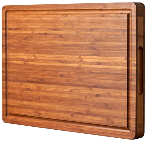 Allsum tabla de cortar de bambú con asa lateral para cortar y servir quesos