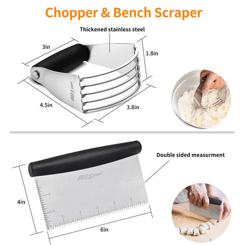 ALLTOP acero inoxidable raspador-banco con mango ergonómico