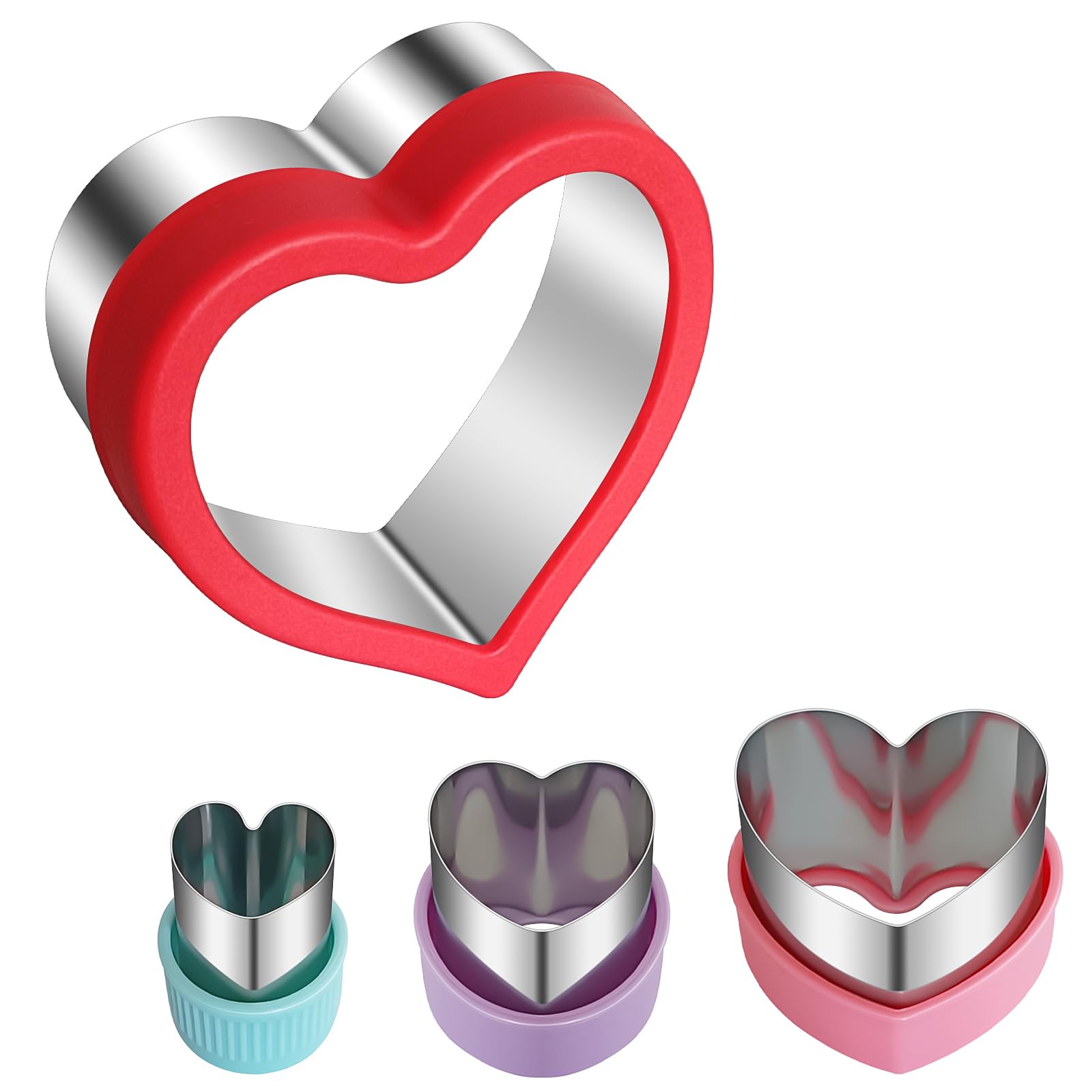 ALLTOP cortadores de corazón 9,5 cm para galletas grandes y decoraciones.