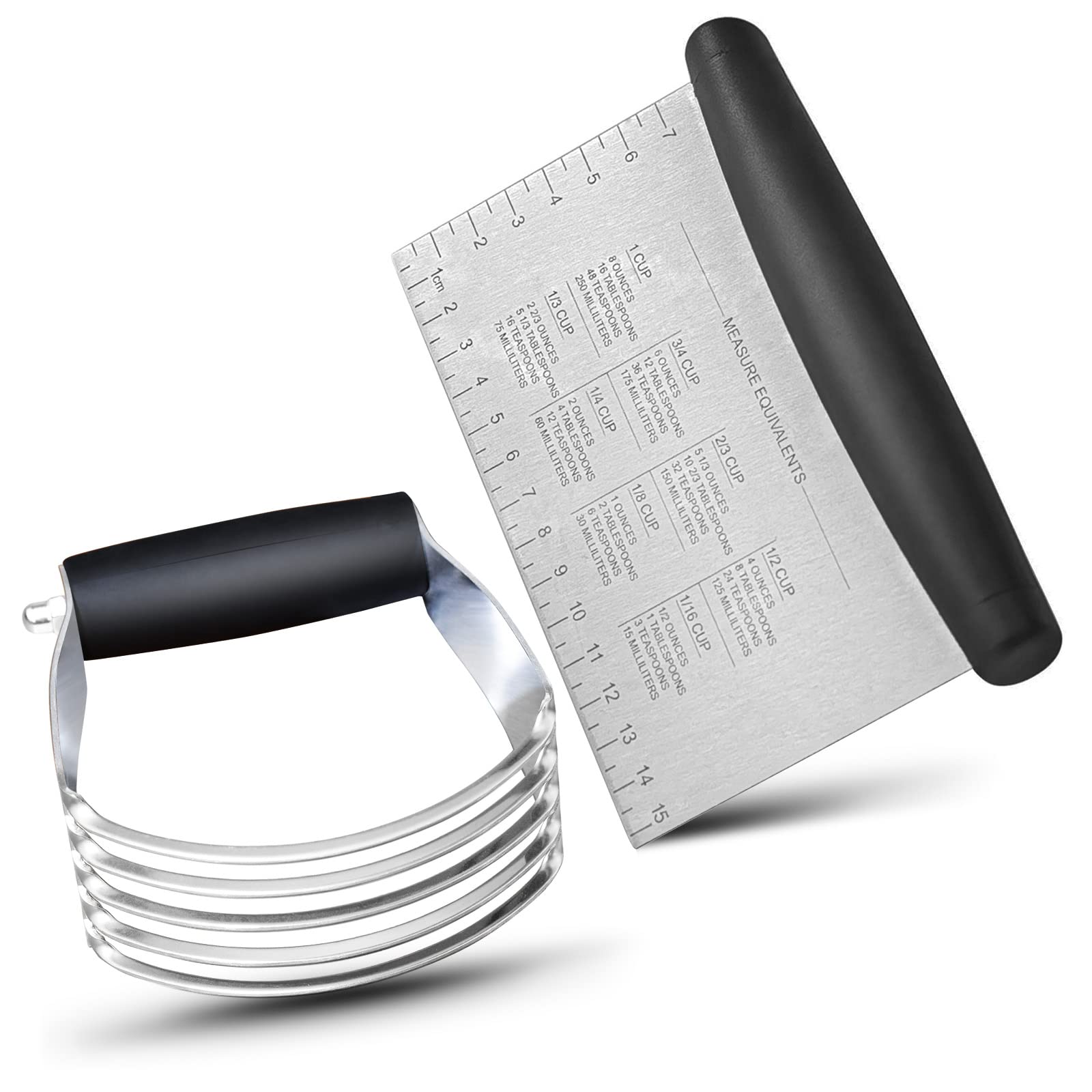ALLTOP raspador-banco y mezclador-masa 2en1 en negro para uso diario