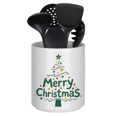 Allybyme porta-utensilios Navidad, árbol verde: organiza espátulas en la encimera