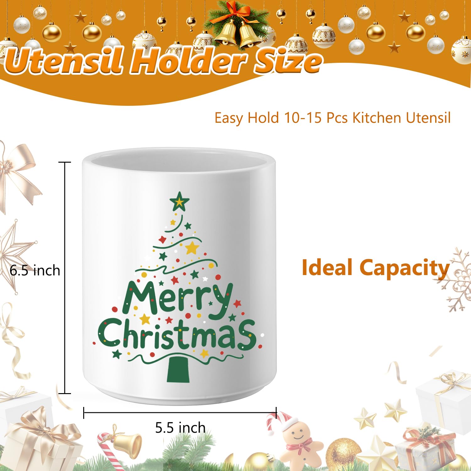 Allybyme porta-utensilios Navidad, árbol verde: ideal como regalo navideño