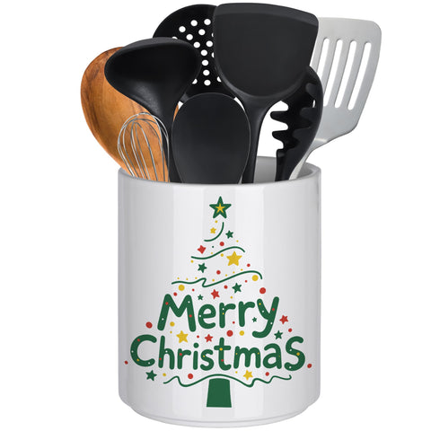 Allybyme porta-utensilios Navidad, árbol verde: apto para sostener una gran cantidad de utensilios