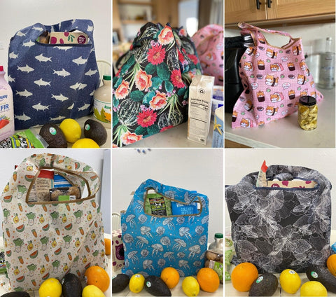 Allydrew tote nylon uso múltiple para supermercado y almacenamiento
