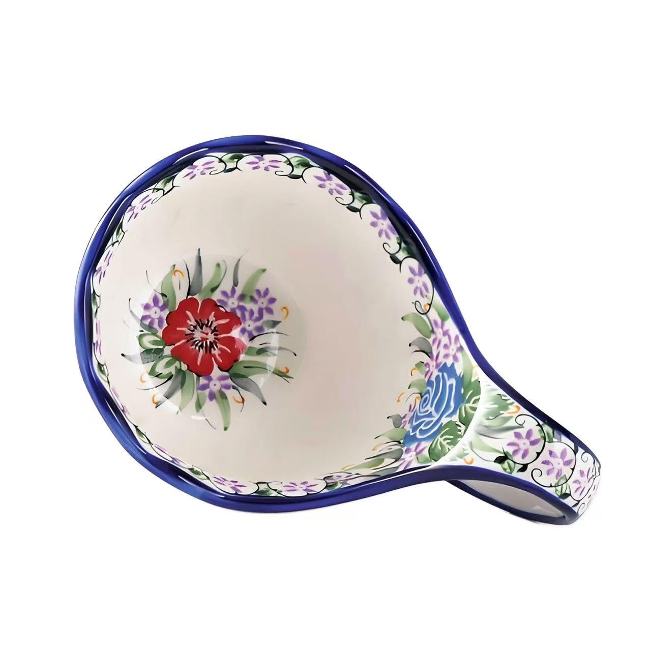 ALMA tazón-sopa dibujo flor azul realza la mesa y facilita el servicio diario.