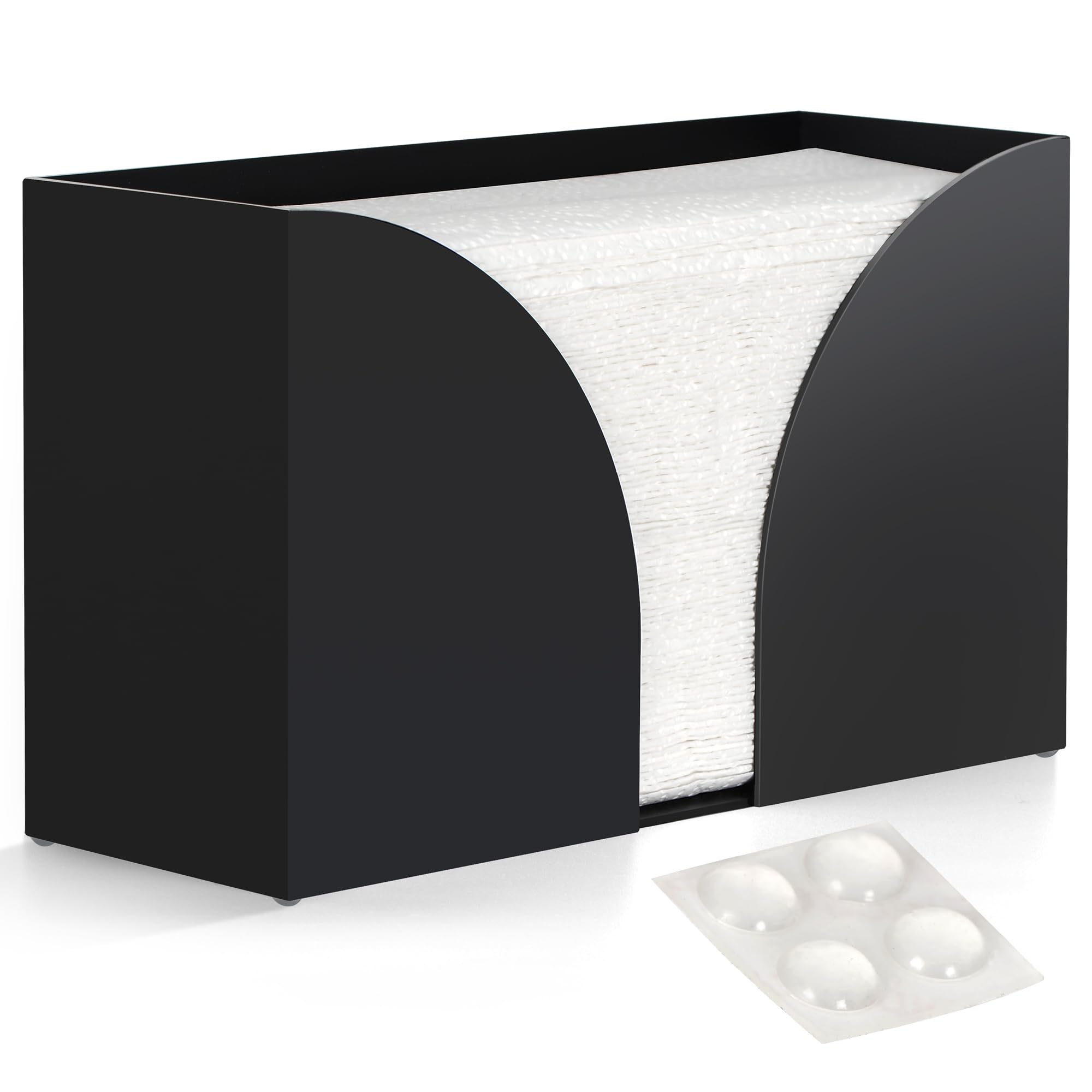 Storage Standard dispensador de papel multifold negro mate en mostrador, mantiene el mostrador organizado.