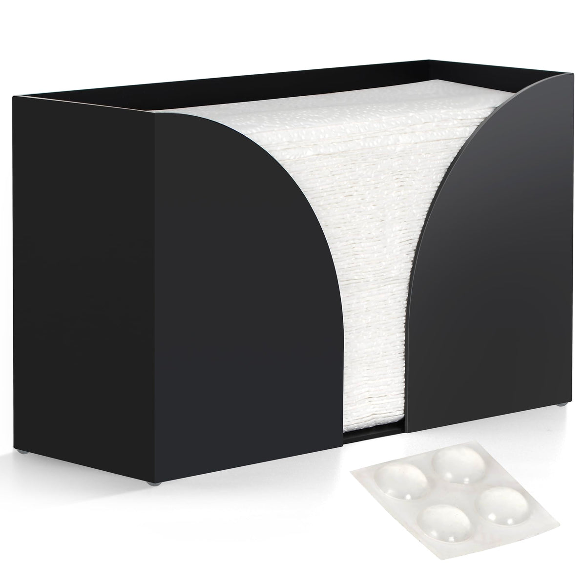 Storage Standard dispensador de papel multifold negro mate en mostrador, mantiene el mostrador organizado.
