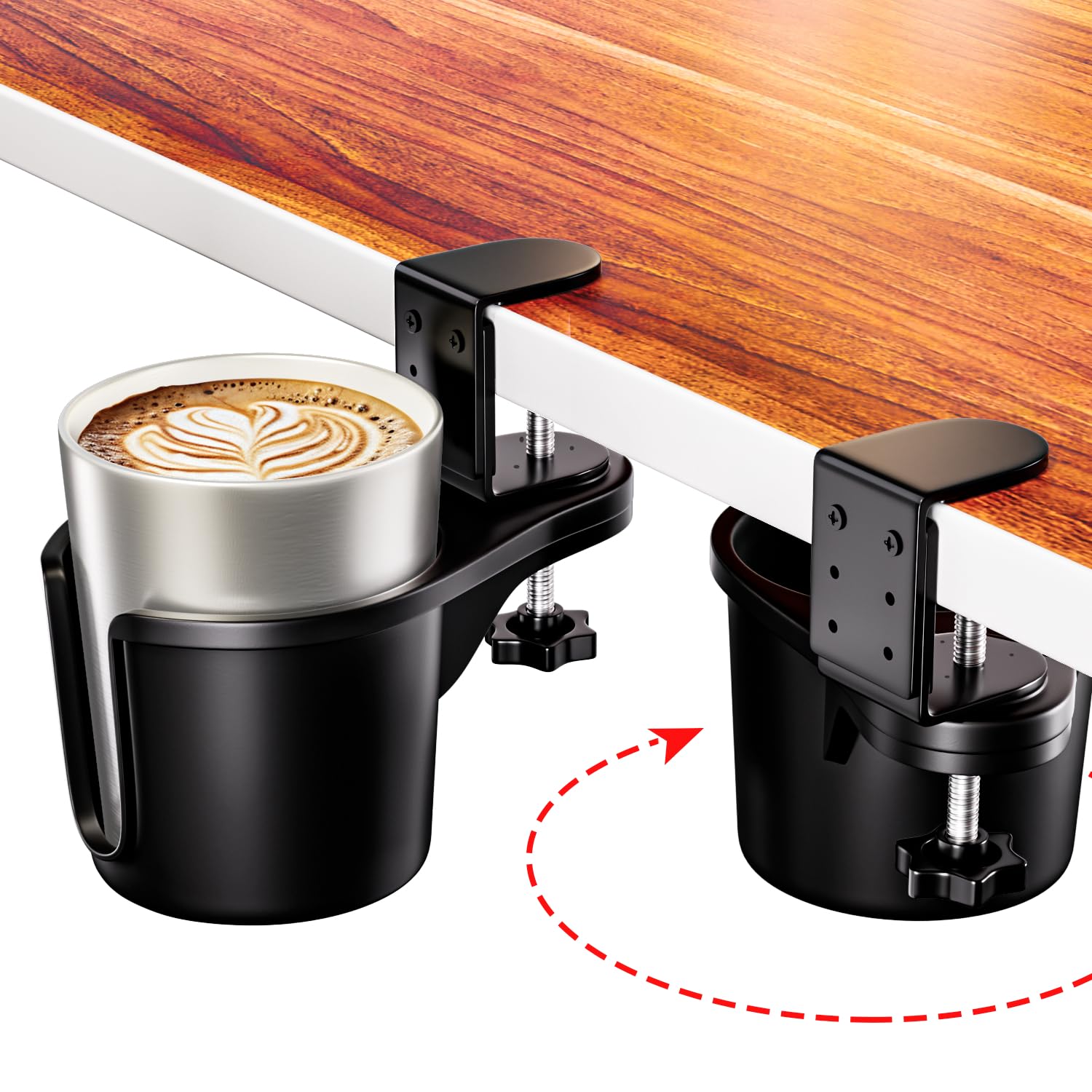 Alosegn porta-vasos escritorio 360° para bebidas al alcance sin desorden
