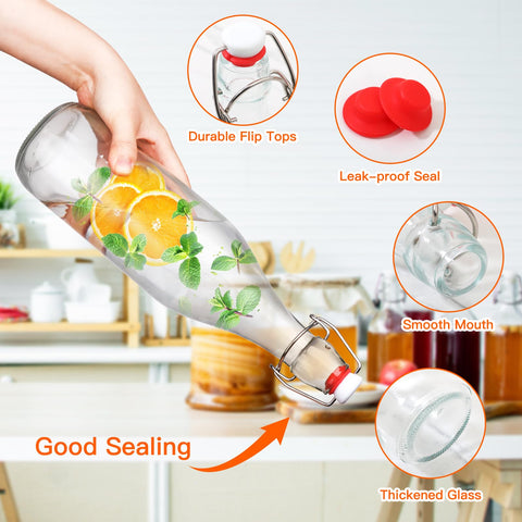 Conjunto de botellas Alotpower para bebidas y aceites, con tapa abatible hermética.