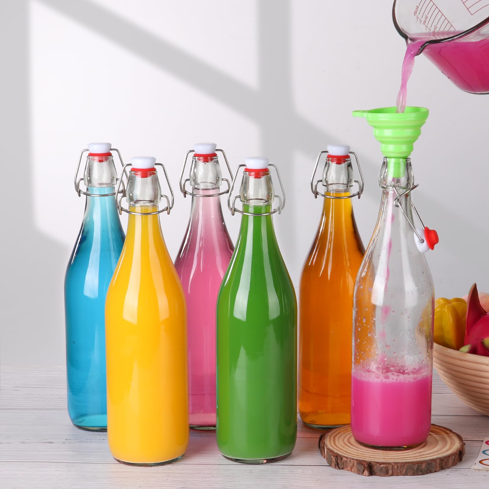 Botellas de regalo/fiesta Alotpower de vidrio con tapa abatible 32oz.