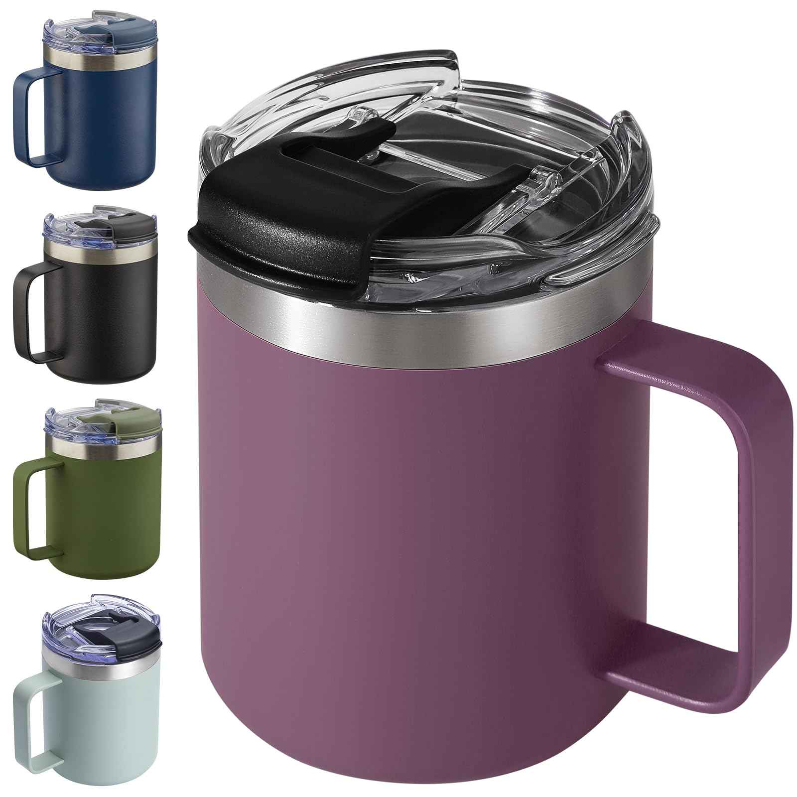 ALOUFEA taza cafe 12 onzas con asa ofrece aislamiento duradero para bebidas.