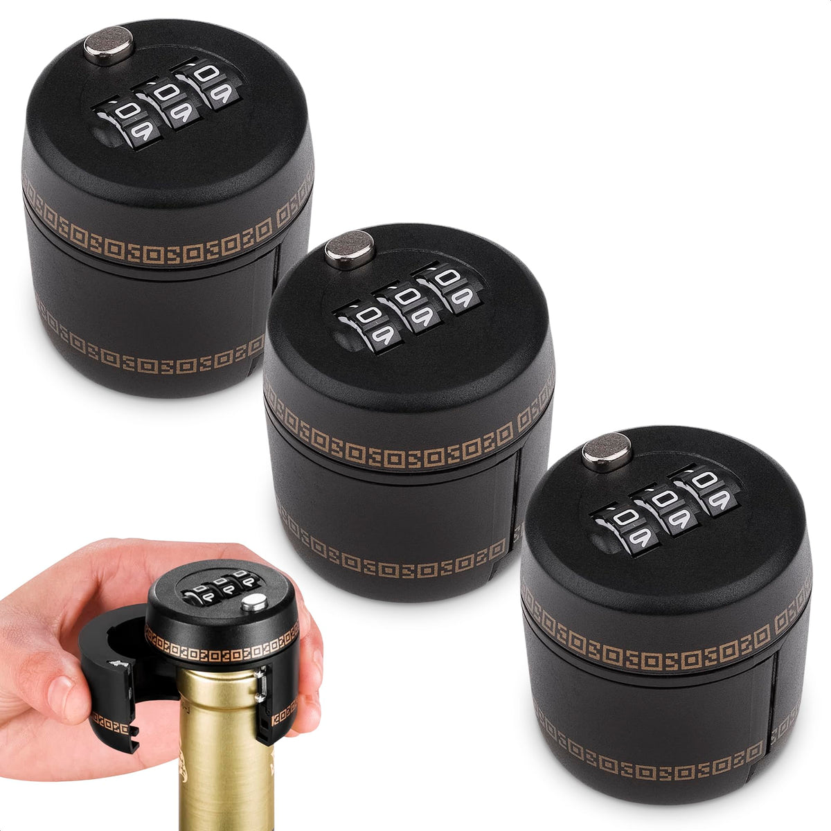 ALPENKOK bloquea la tapa de la botella para boca de 1 pulgada, ideal para vino.