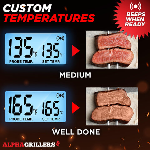 Termómetro Alpha Grillers con alarma y temporizador para cocción precisa