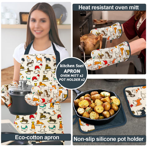 alselo agarraderas-horno-diseno-perro-flor silicona antideslizante para cocina segura
