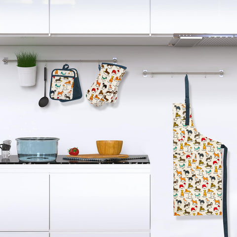 alselo uso-diario-cocina-perro-flor diseño colorido ofrece protección