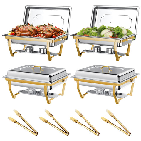 ALSO GO fuente buffet dorada 9QT con 4 piezas para catering