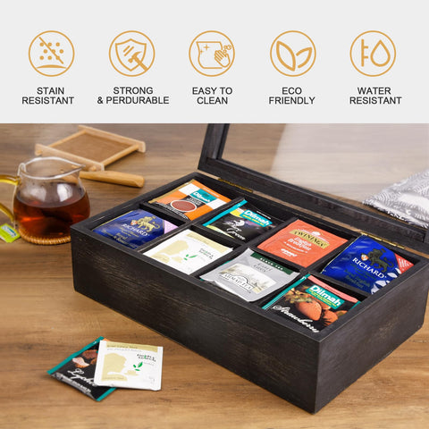 Base antideslizante de la caja de té Alsonerbay para mayor estabilidad