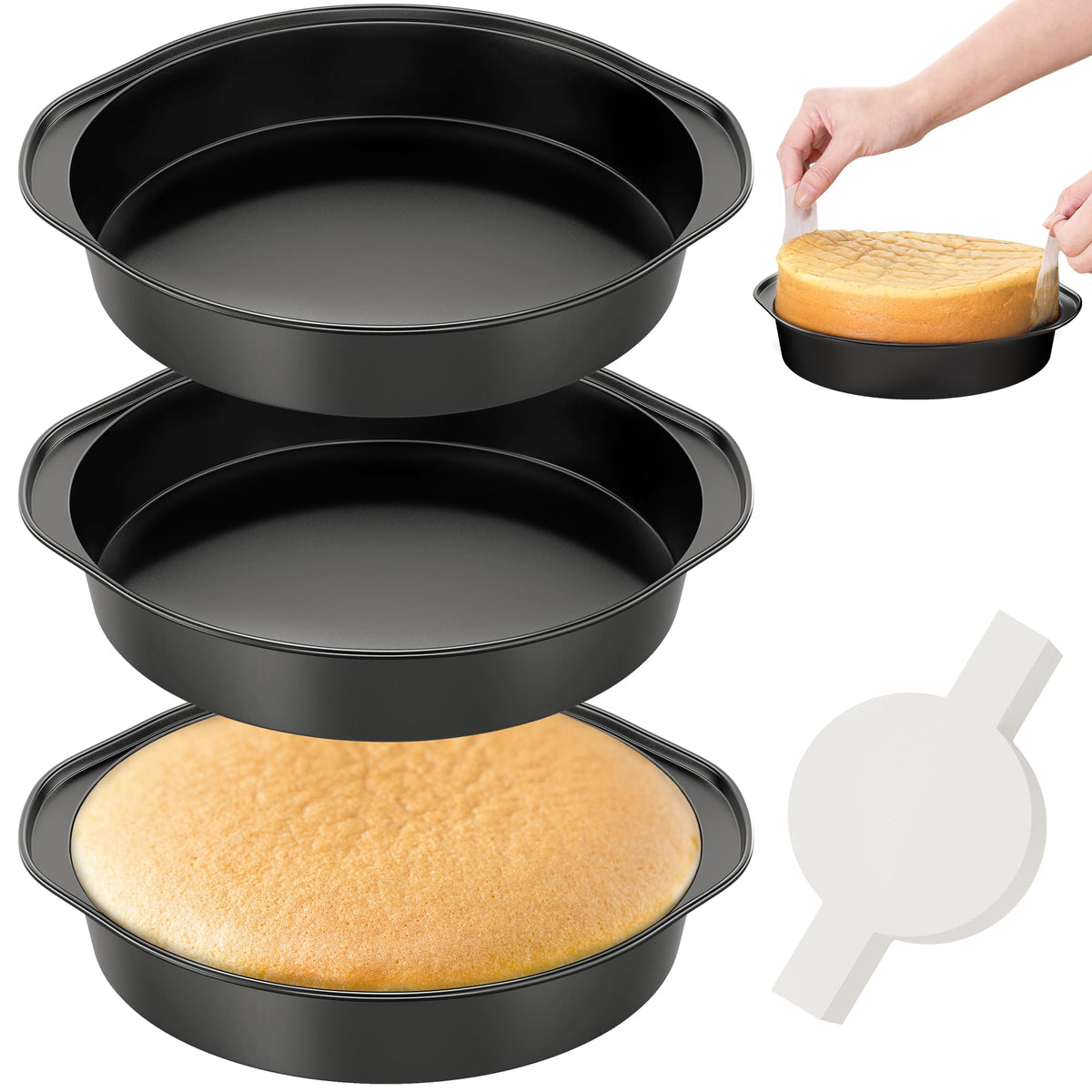 AltarreT molde torta redondo 8 pulgadas con mango para desmoldar con facilidad.