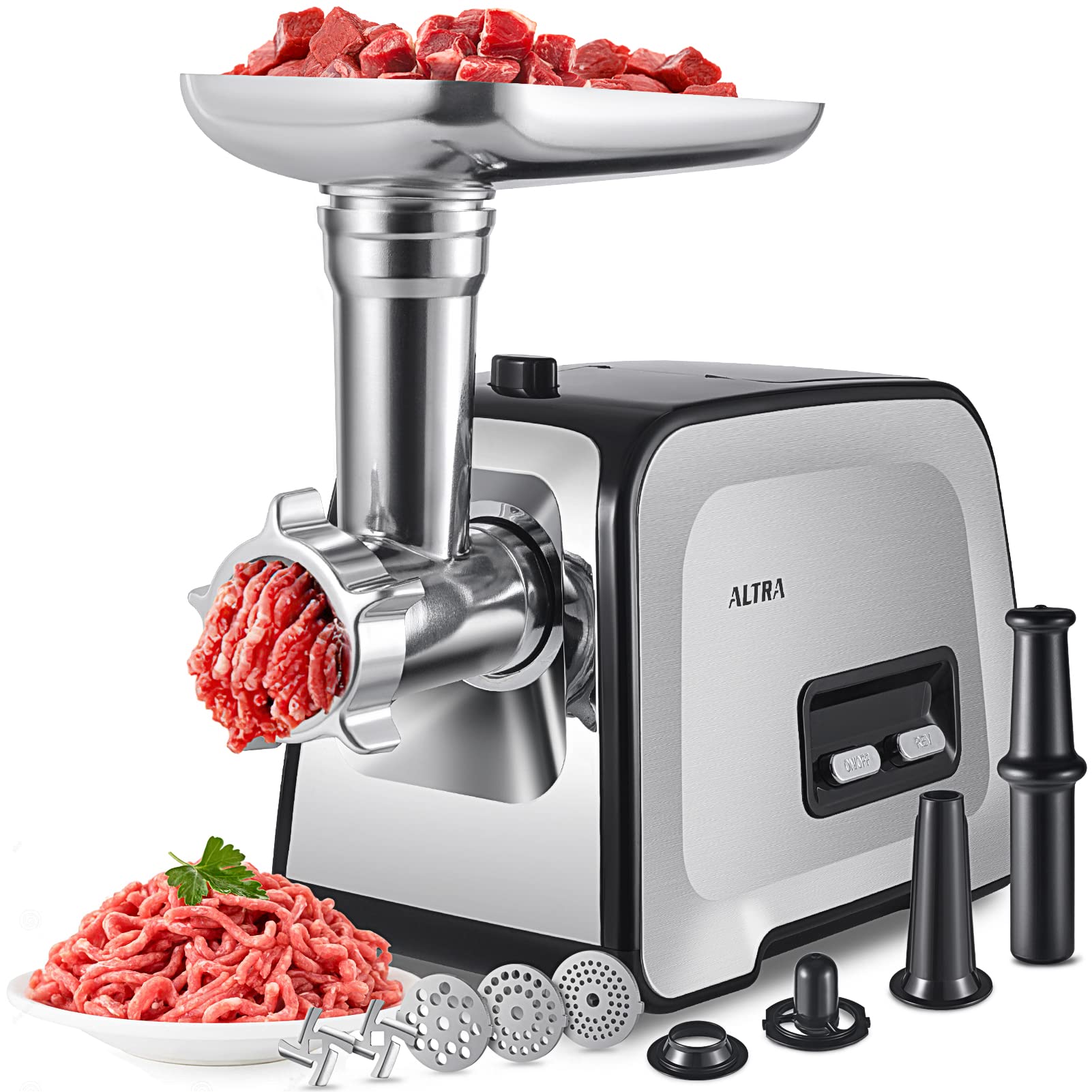 ALTRA LIFE picadora carne: motor de cobre visible y rendimiento estable.
