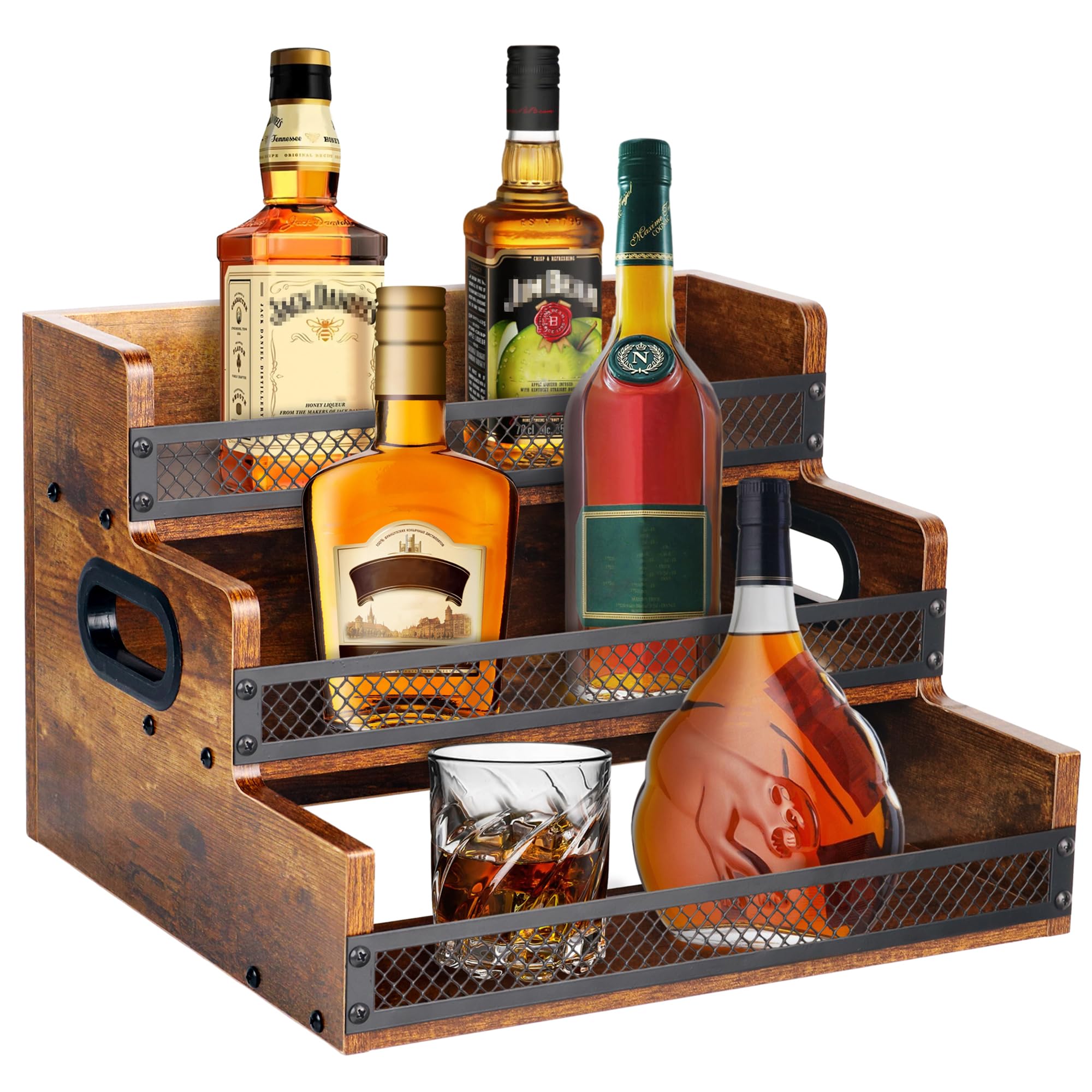 Alyoen estante licor 3 pisos muestra botellas con diseño estable para bar en casa