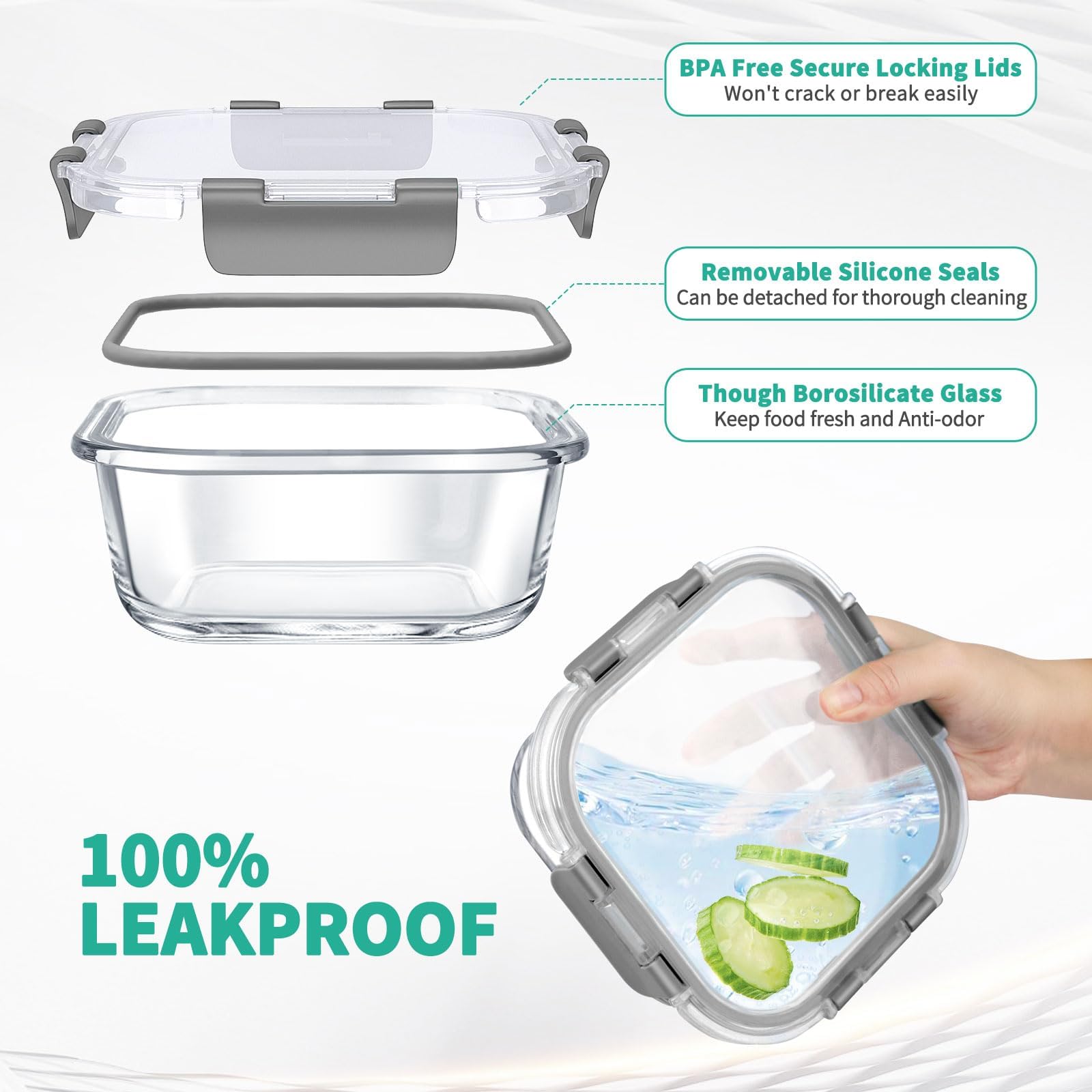 AMALEKO vidrio borosilicato apto para hornear y congelar.