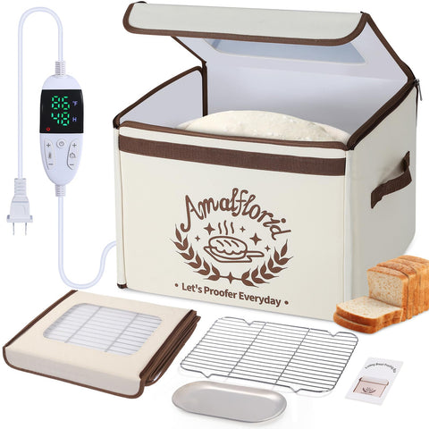 Amalflorid caja plegable con vista frontal, control de temperatura para levado estable del pan