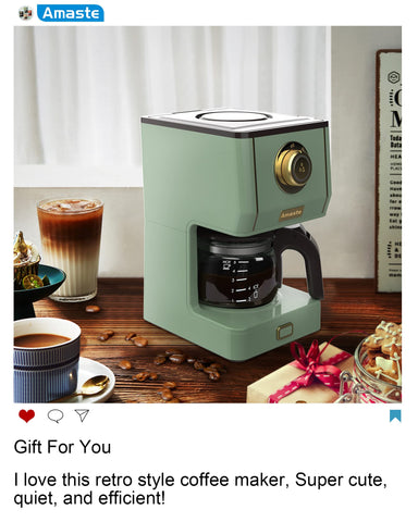 AMASTE cafetera filtro desmontable facilita la limpieza después de cada uso.