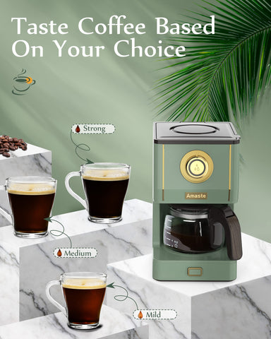 AMASTE cafetera indicador agua visible, control preciso del nivel para preparar la dosis.