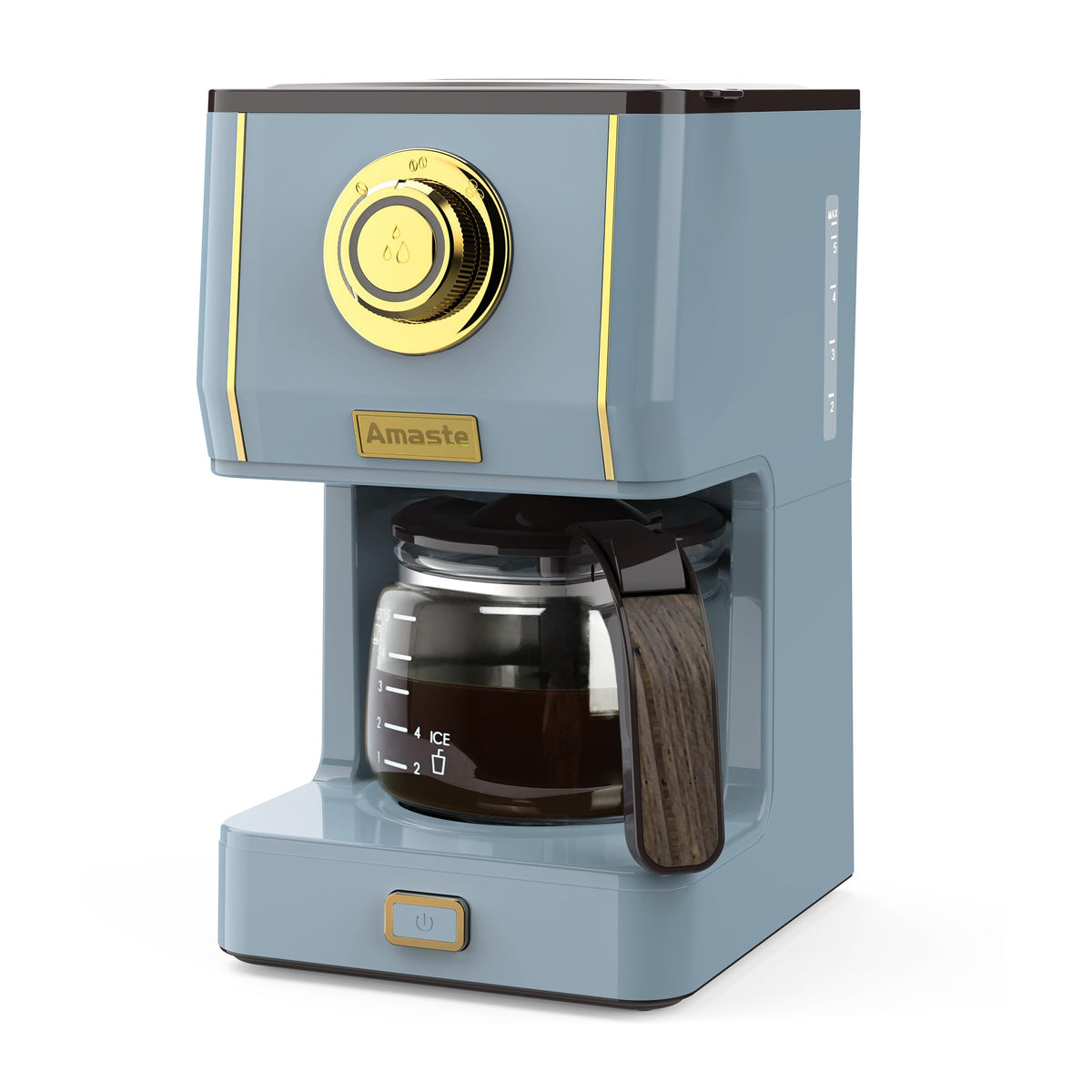Cafetera Amaste retro con jarra de vidrio añade estilo y funcionalidad a tu cocina.