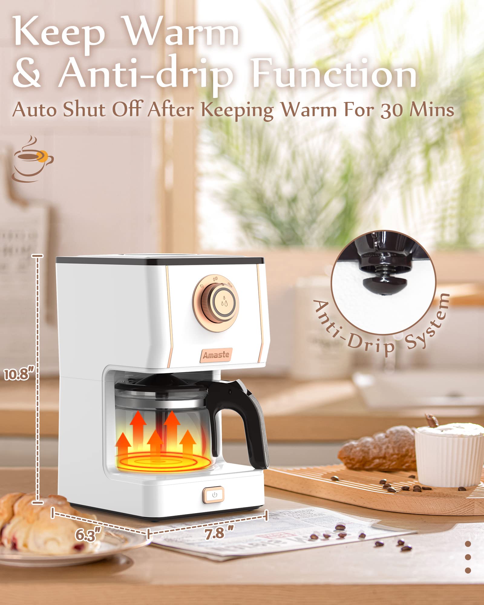 AMASTE máquina de café retro incluye cuchara y manual para empezar