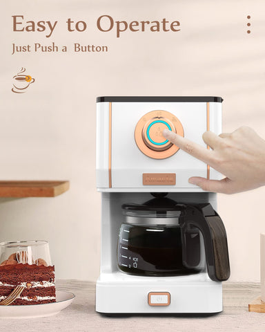 AMASTE máquina de café retro diseño compacto ideal para cocinas pequeñas u oficinas