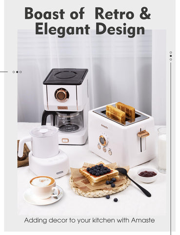 AMASTE máquina de café retro con tres modos de preparación para diferentes gustos