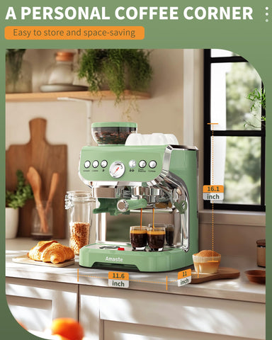 Tanque de agua de 68 oz de Amaste reduce recargas y facilita más tiempo de café.