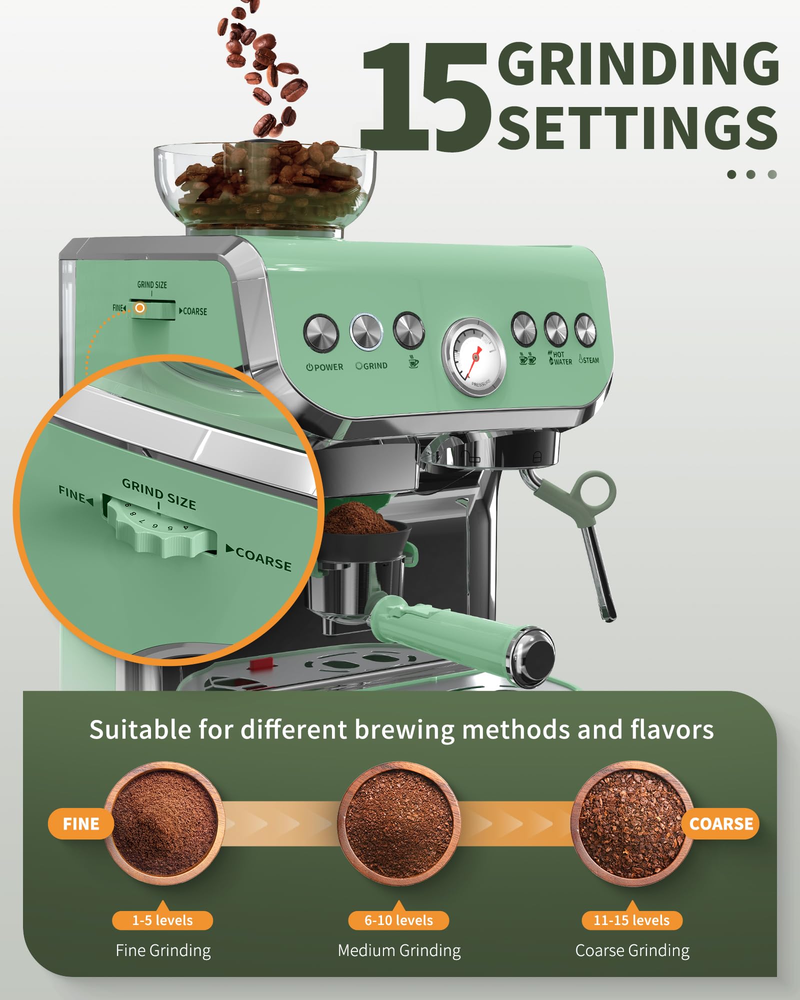 La varita de vapor de Amaste crea espuma suave para cappuccino y latte.