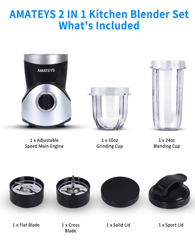 Amateys licuadora con tazas de viaje de 10 oz para llevar.