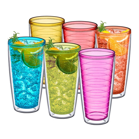 Amazing Abby Alaska 24oz set de 6, ideal para bebidas frías en reuniones.