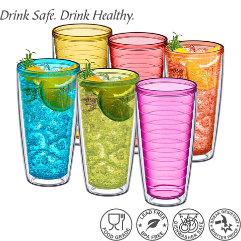 Amazing Abby Alaska 24oz, vasos de colores mixtos con diseño moderno para cualquier ocasión.