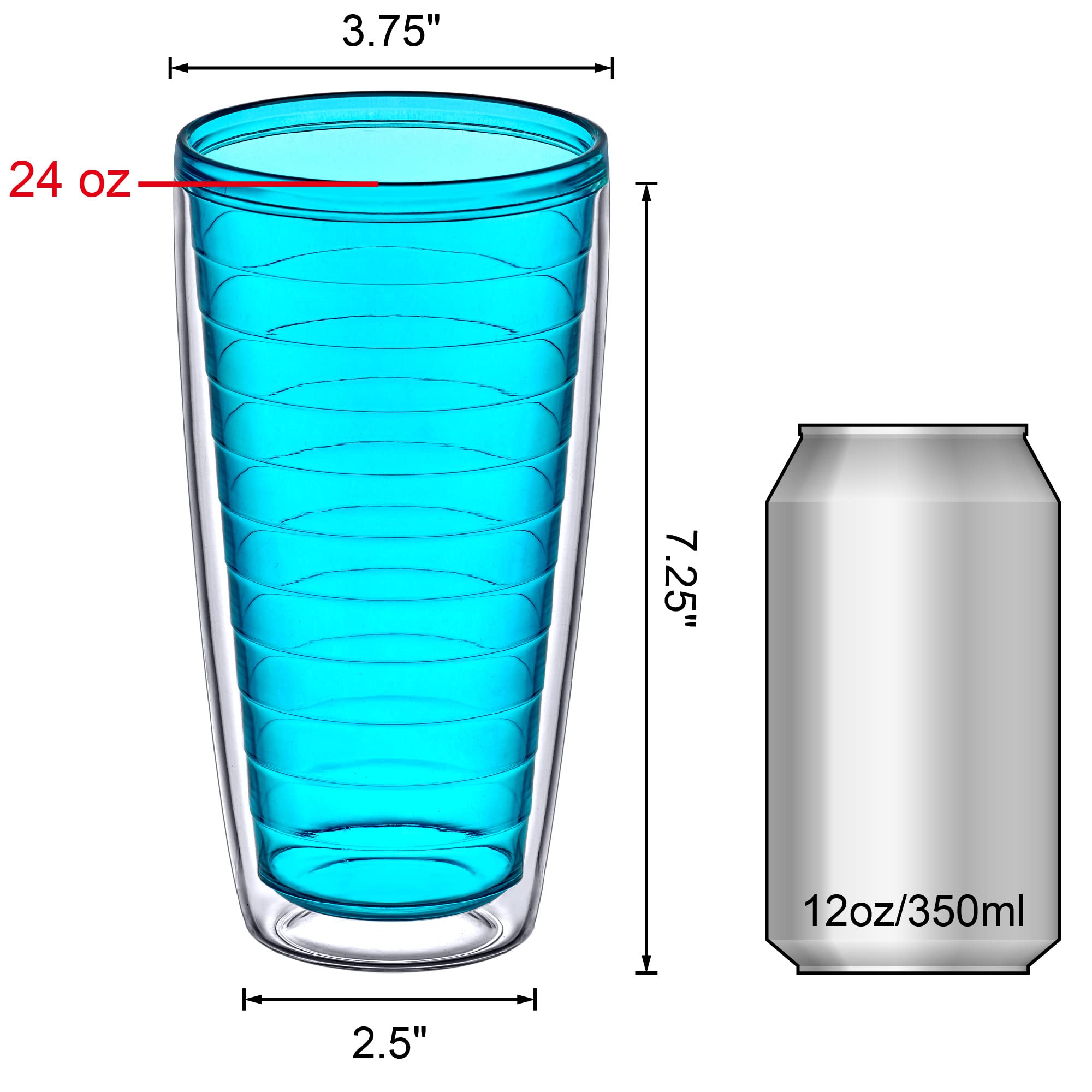 Amazing Abby Alaska 24oz, vaso de doble pared mantiene bebidas frías y evita condensación.